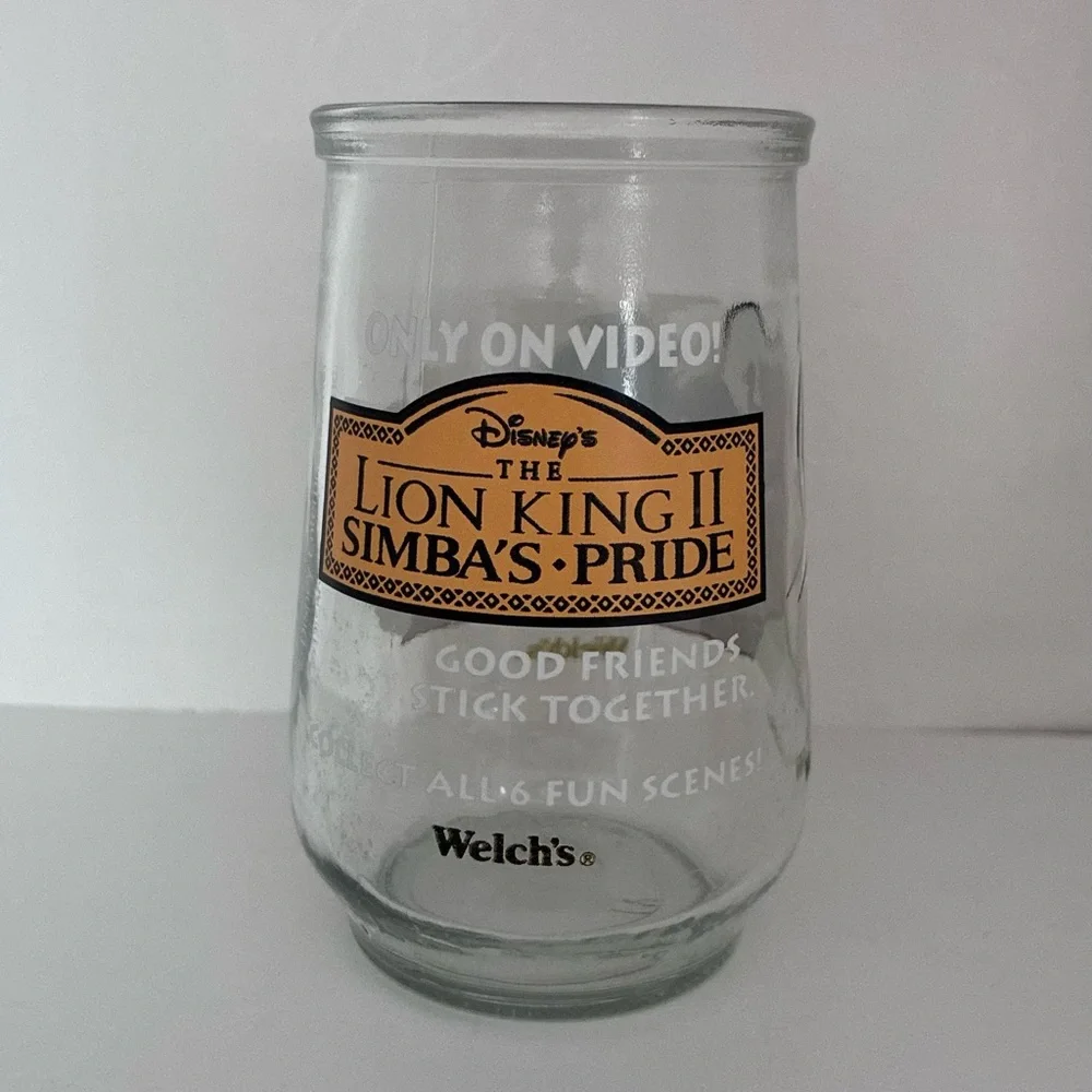 Vintage 90’s Welch's drinking glass, Disney’s the Lion King 2 Simba's Pride